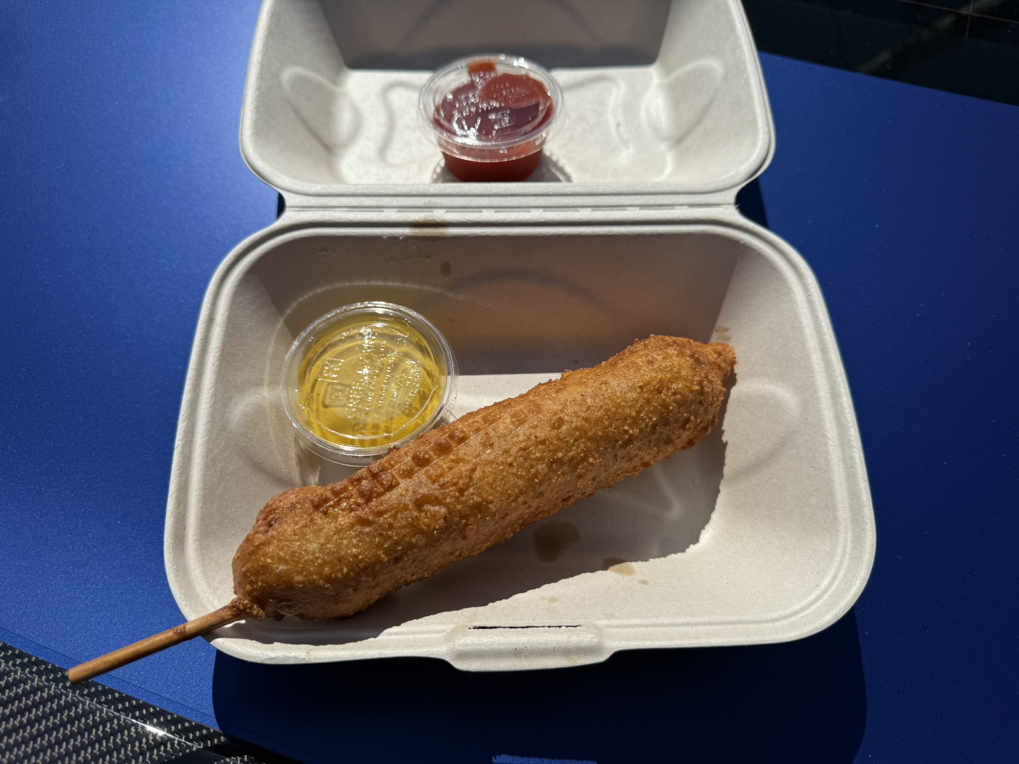 One of many corn dogs.