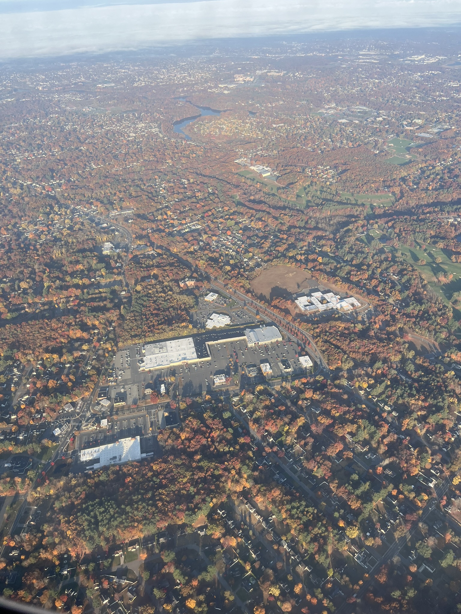 Overhead view of Connecticut in the fall